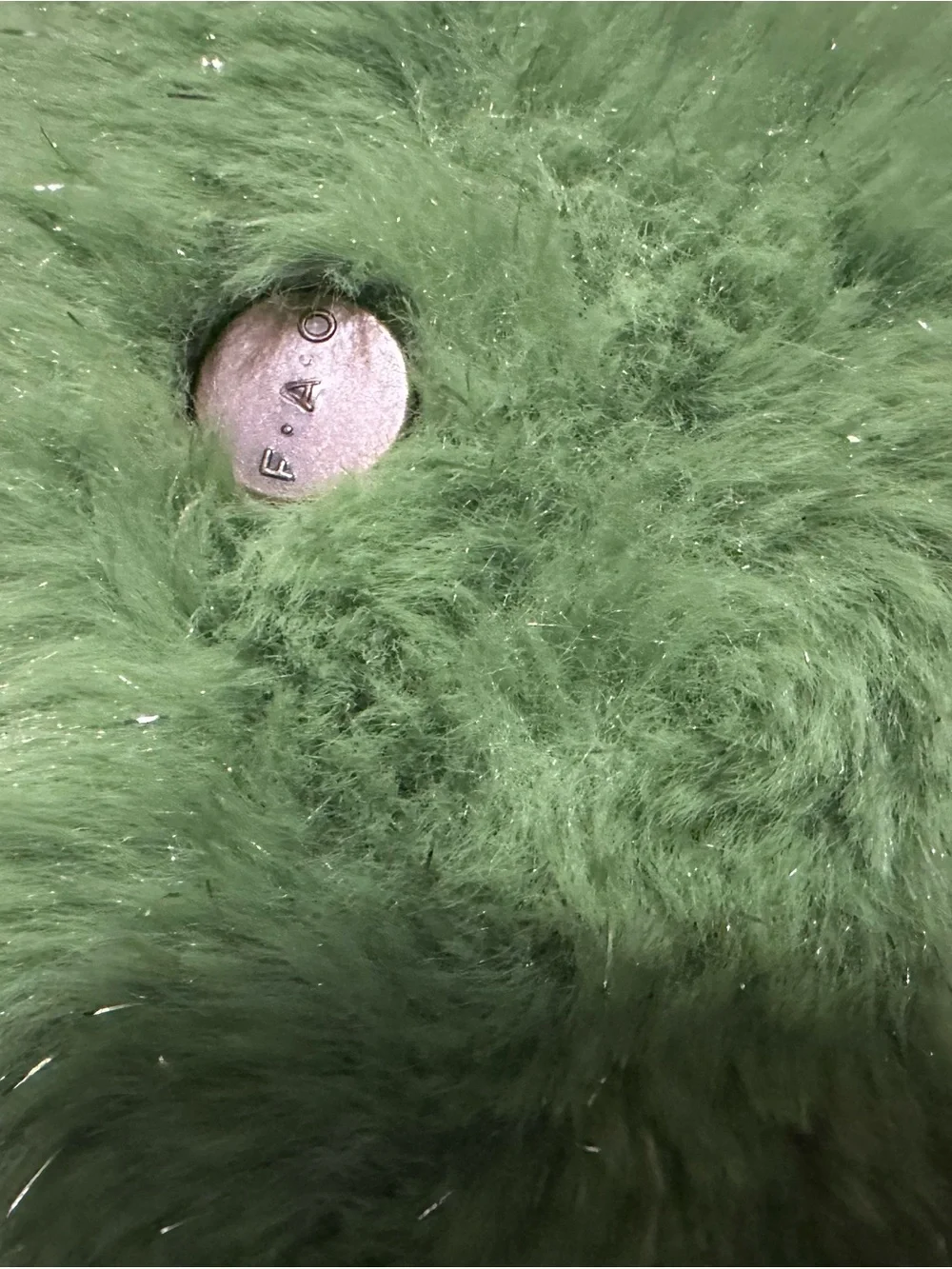 FAO Schwarz Green and Cream Sparkle-Brown Avocado Plush